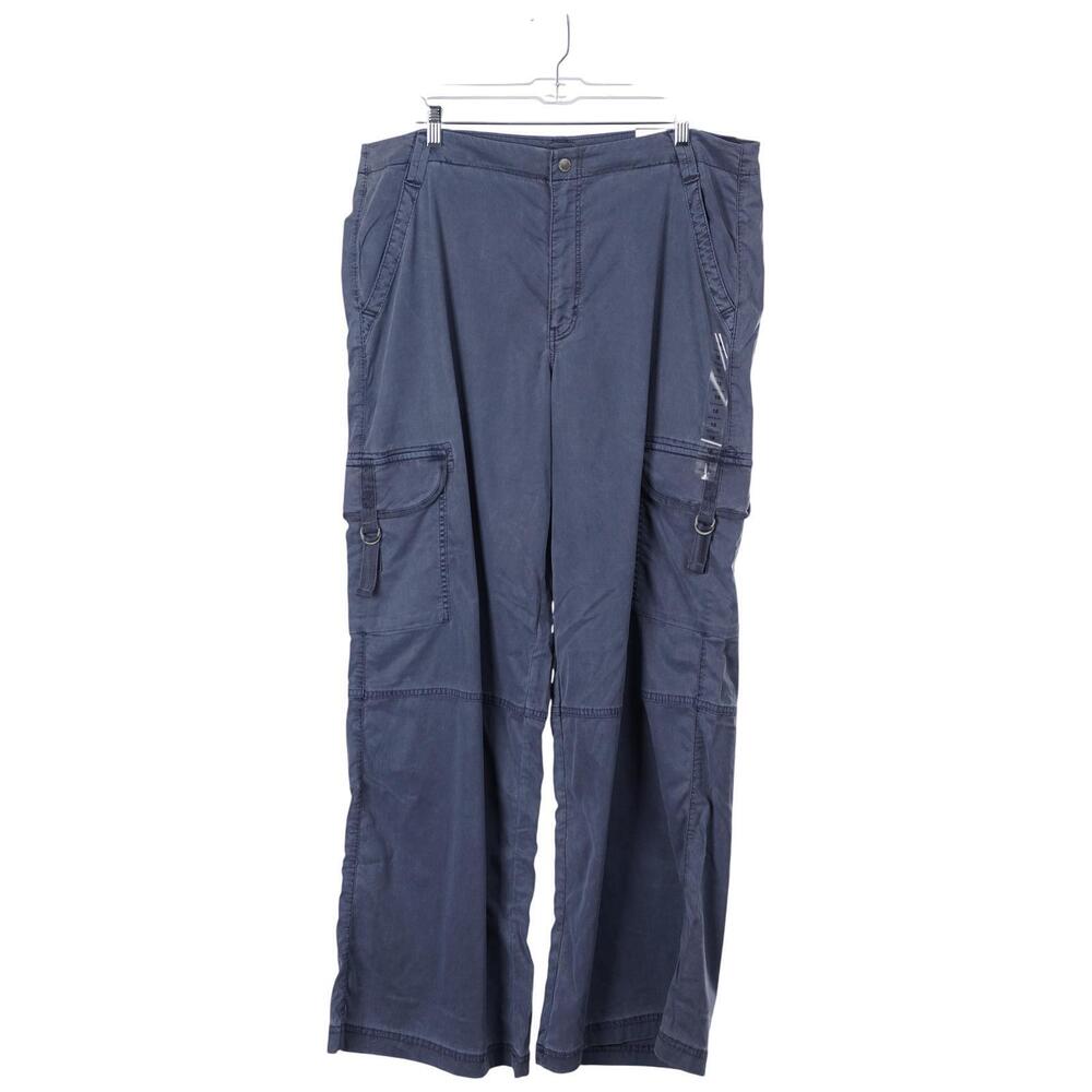 NWT American Eagle Cargo Pants 18 Blue Dreamy Drape Baggy Wide Leg High Rise AEO